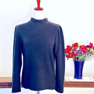 ❄️ Madewell Longsleeve Mock Neck Pullover Sweater, Size Large, Dark Gray